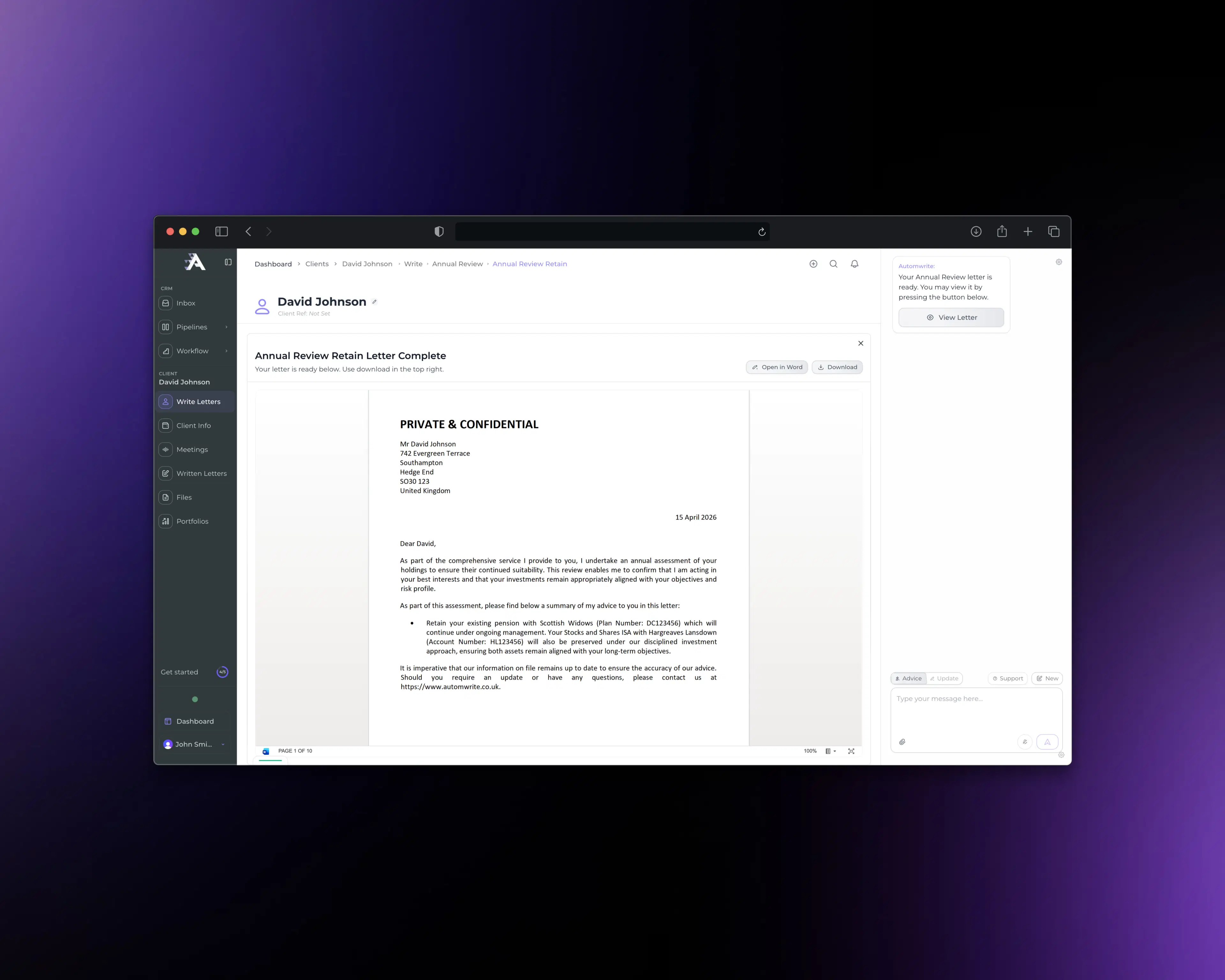 Write suitability reports