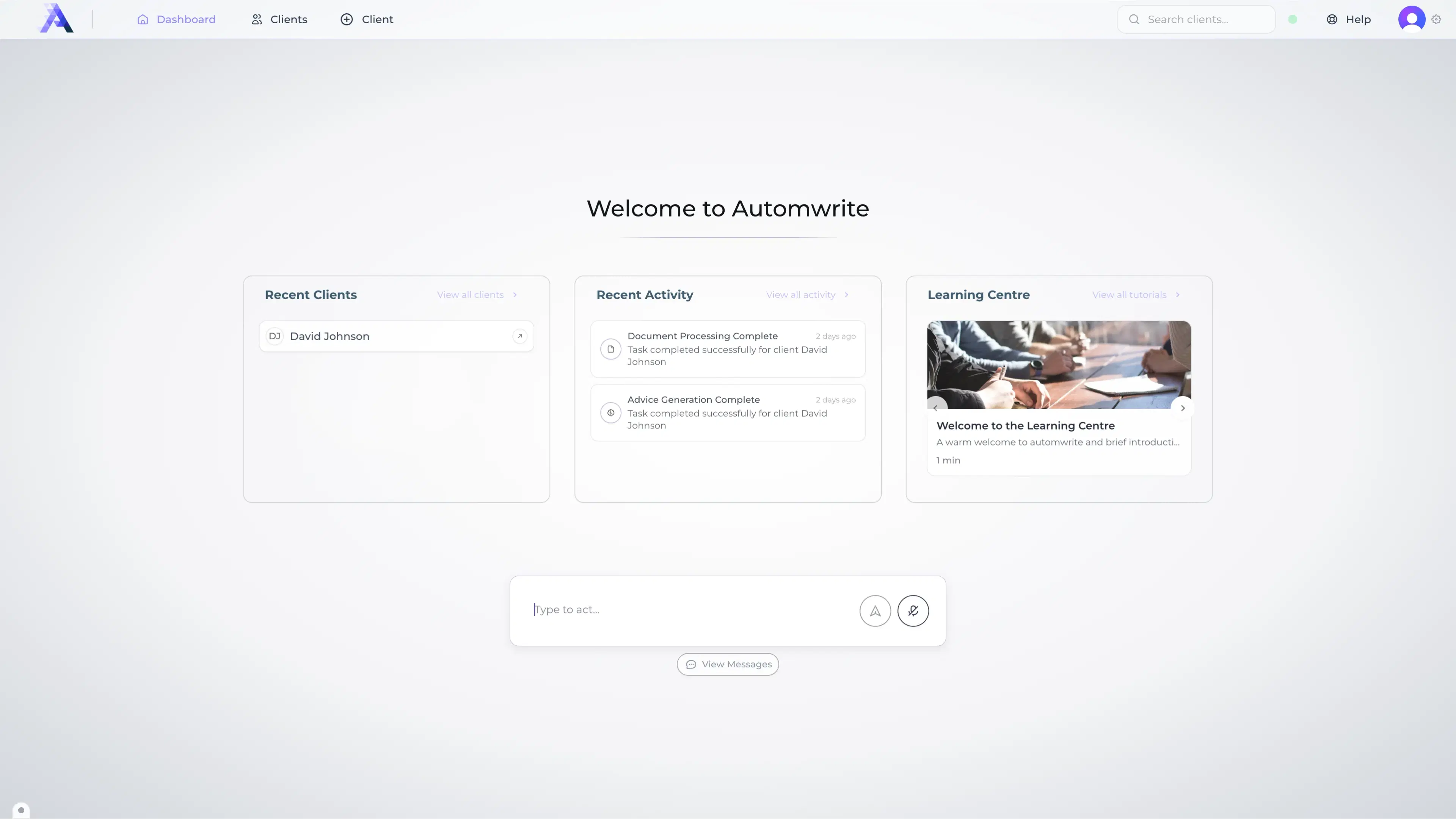Automwrite dashboard preview